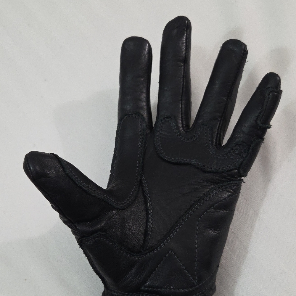 OLYMPIA Black Motorcycle Leather Gloves - Picture 14 of 15